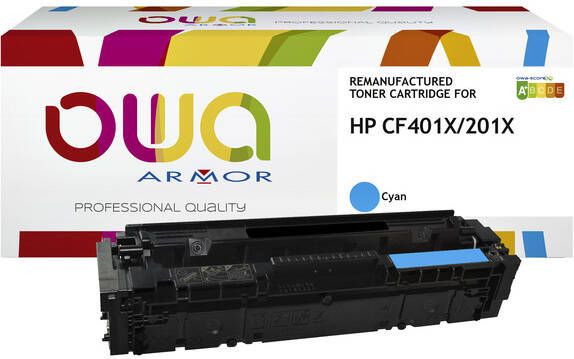 OWA (OAR) Tonercartridge OWA alternatief tbv HP CF401X blauw