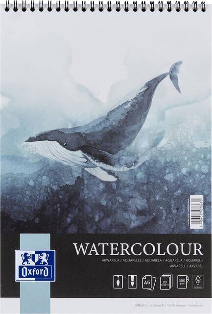 Oxford Aquarelblok Watercolour A5 20 vel 300 gram spiraal