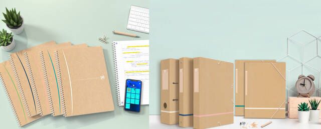 Oxford elastobox Touareg ft A4 uit karton rug van 2 5 cm naturel en wit - Foto 3