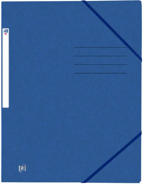Oxford Elastomap Top File+ A4 3 kleppen 390gr blauw