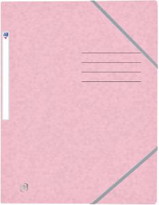 Oxford Elastomap Top File+ A4 3 kleppen 390gr pastel roze