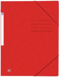 Oxford Elastomap Top File+ A4 3 kleppen 390gr rood