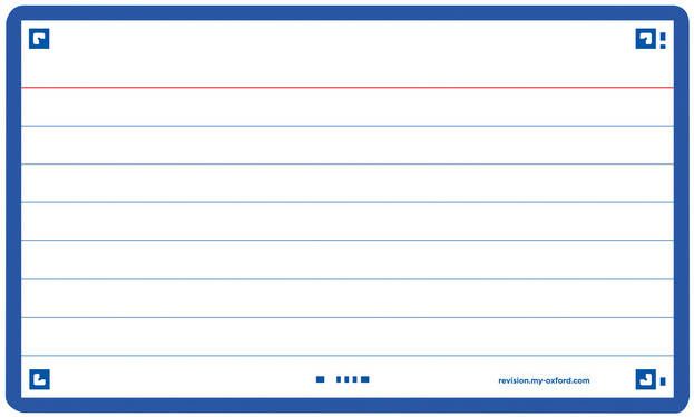 Oxford Flashcard 2.0 75x125mm 80vel 250gr lijn blauw