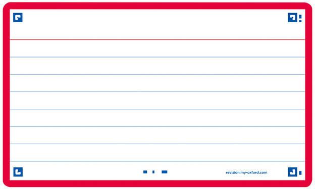 Oxford Flashcard 2.0 75x125mm 80vel 250gr lijn rood