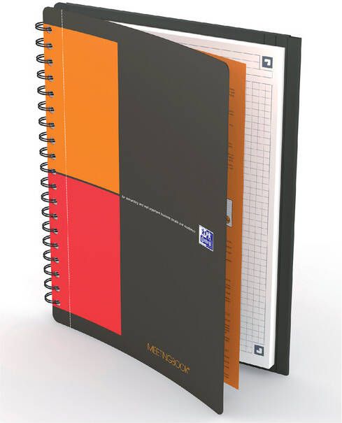 Oxford INTERNATIONAL meetingbook connect stevige kartonnen kaft grijs 160 bladzijden ft B5 geruit 5 mm - Foto 3