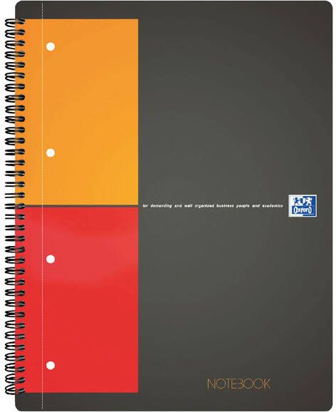 Oxford Notitieboek International Notebook B5 185x250 ruit 5mm zwart