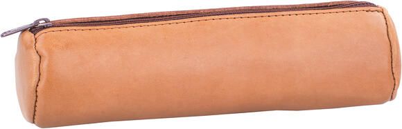 Oxford Pennenetui 22x6cm leer rond naturel