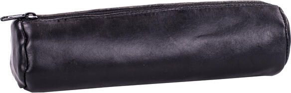 Oxford Pennenetui 22x6cm leer rond zwart