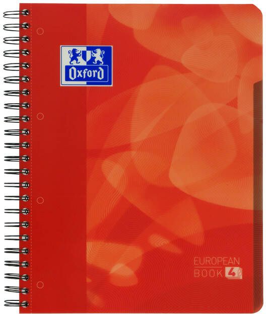 HAMELIN OXFORD School projectbook A4 geruit 5mm 4 gaats 120 vel soepele kunststof kaft rood - Foto 3