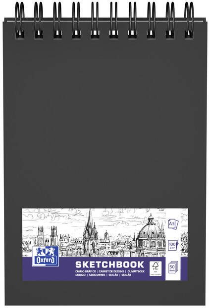 Oxford schetsboek 50 vel 100 g m² ft A5 zwart