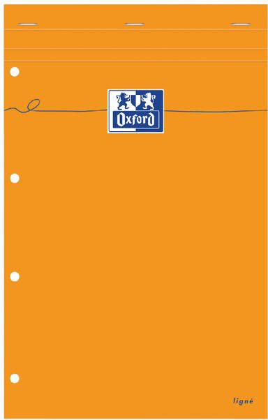 HAMELIN OXFORD Orange pads schrijfblok A4 gelijnd 4 gaats 80 vel geel papier soepele kartonnen kaft oranje - Foto 3