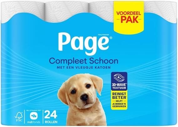 Page Toiletpapier Compleet Schoon 2-laags 140vel 24 rol wit