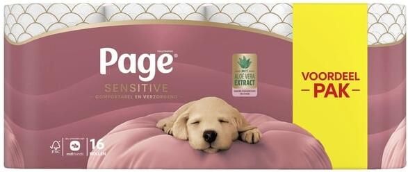 Page Toiletpapier Sensitive Aloë Vera 3-laags wit 140vel