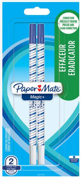 Paper Mate Correctie(pen) Magic Eradicator blauw fijn blister Ã  2 stuks