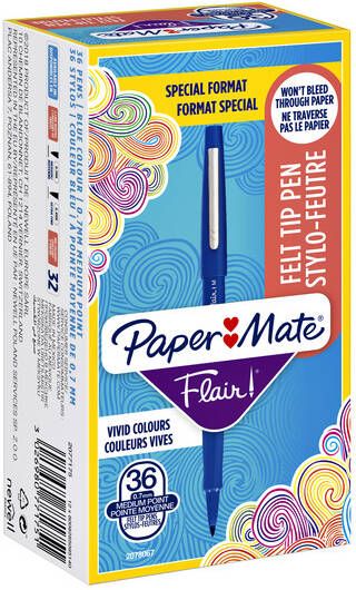 Paper Mate Fineliner Flair 0.7mm valuepacká 36 stuks blauw