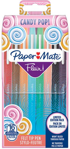 Paper Mate Fineliner Flair Candy Pop walletà 16 kleuren