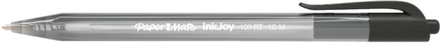 Paper Mate Inkjoy Balpen 100RT medium zwart valuepack 80+20 gratis