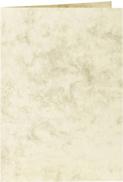 Papicolor Correspondentiekaart dubbel 105x148mm marmer ivoor pak Ã  6 stuks