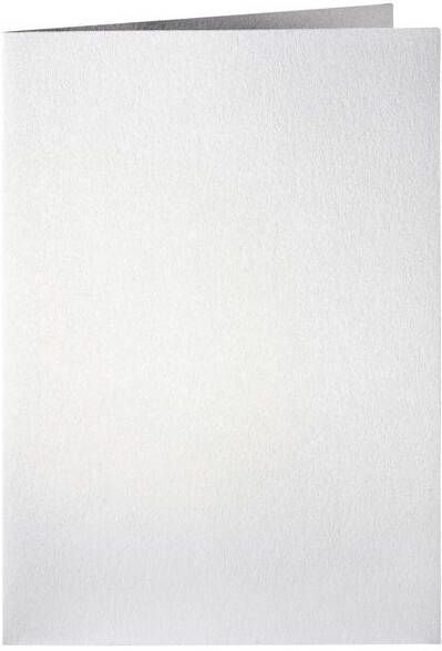Papicolor Correspondentiekaart dubbel 105x148mm metallic parelwit pak Ã  6 stuks