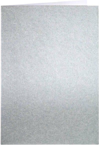 Papicolor Correspondentiekaart dubbel 105x148mm metallic zilver pak Ã  6 stuks