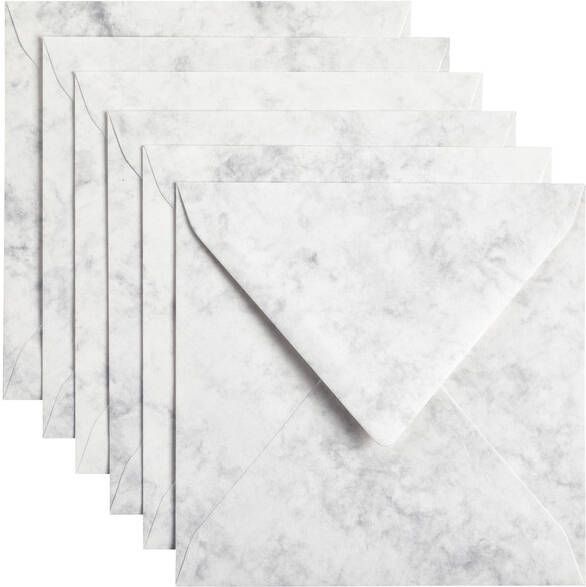 Papicolor Envelop 140x140mm marble grijs