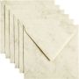 Papicolor Envelop 140x140mm marble Ivoor - Thumbnail 1