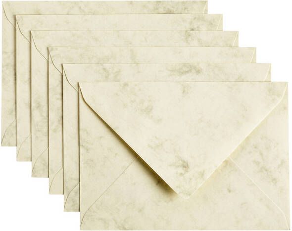 Papicolor Envelop C6 114x162mm marble Ivoor