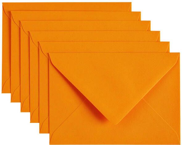 Papicolor Envelop C6 114x162mm oranje pak Ã  6 stuks