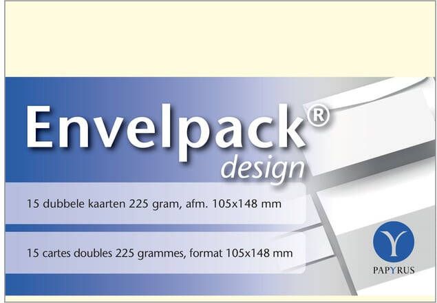 Papyrus Dubbele kaart Envelpack Design A6 105x148mm ivoor 894450 15 stuks