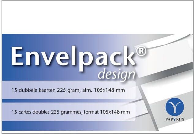 Papyrus Dubbele kaart Envelpack Design A6 105x148mm wit 894456 15 stuks