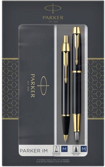 Parker IM Black giftbox duoset balpen en vulpen zwart GT