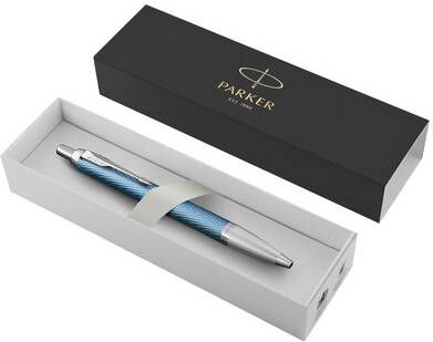 Parker IM Premium balpen medium in giftbox Blue (blauw zilver)