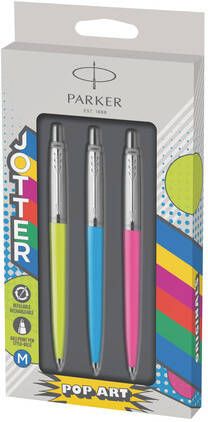 Parker Balpen Jotter Original 60's Pop-Art limegreen skyblue en hotpink CT medium