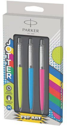 Parker Balpen Jotter Original 60's Pop-Art limegreen skyblue en hotpink CT medium