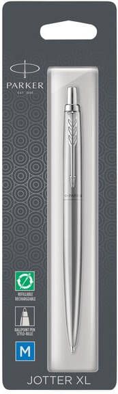 Parker Balpen Jotter XL Monochrome stainless steel medium blister Ã  1 stuk