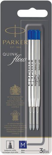 Parker Quinkflow vulling voor balpen medium blauw blister met 3 stuks