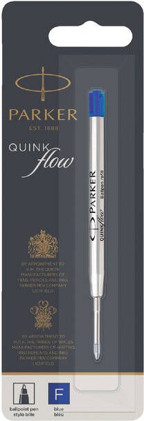 Parker Balpenvulling Quinkflow fijn blauw blisterà 1 stuk