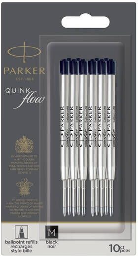 Parker Quinkflow vulling voor balpen medium zwart blister met 10 stuks