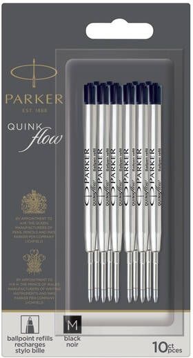 Parker Balpenvulling Quinkflow zwart 0.7mm blisterÃƒ 10 stuks