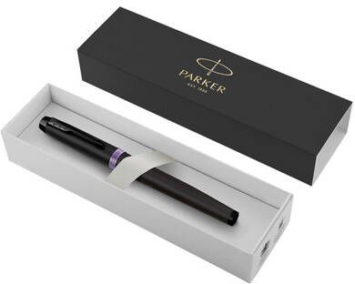 Parker IM Vibrant Rings vulpen fijn zwart met paarse accenten