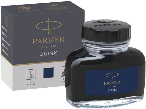Parker Vulpeninkt Quink permanent 57ml blauw zwart