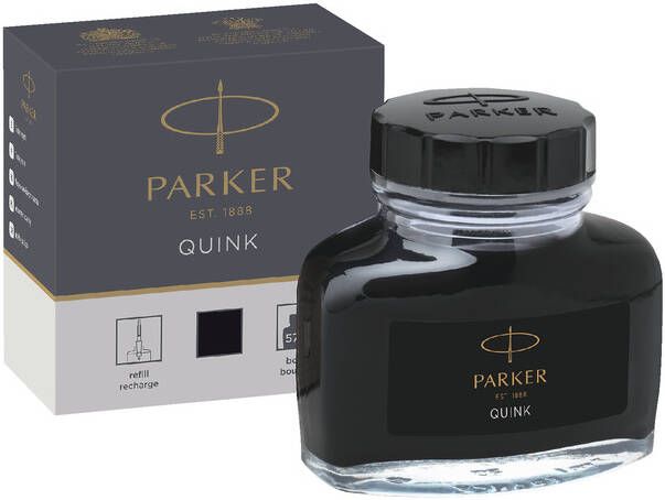 Parker Vulpeninkt Quink permanent 57ml zwart