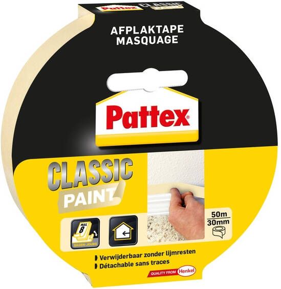 Pattex classic afplaktape lengte 50 m breedte 30 mm