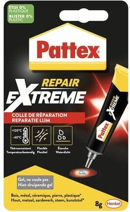 Pattex alleslijm Repair Extreme tube van 8 g op blister