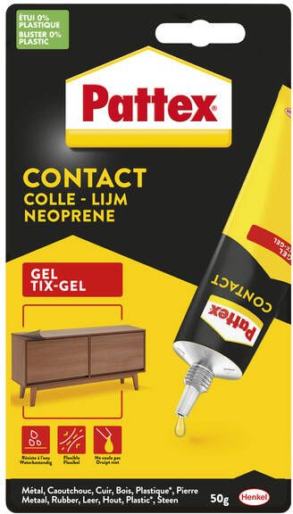 Pattex contactlijm Tix-Gel tube van 50 g op blister
