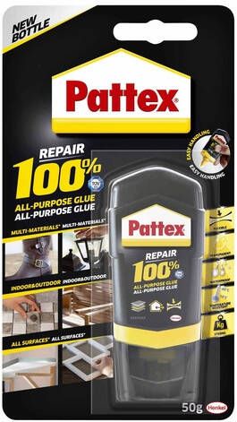 Pattex 100% lijm tube van 50 g op blister