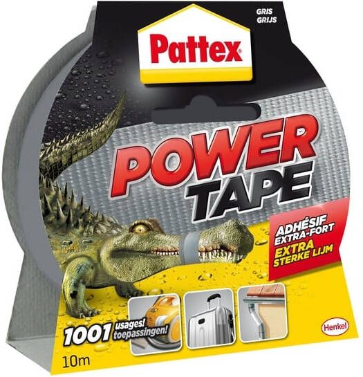 Pattex plakband Power Tape lengte: 10 m grijs