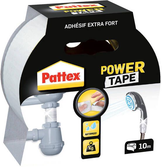 Pattex Plakband Power Tape 50mmx10m wit - Foto 1