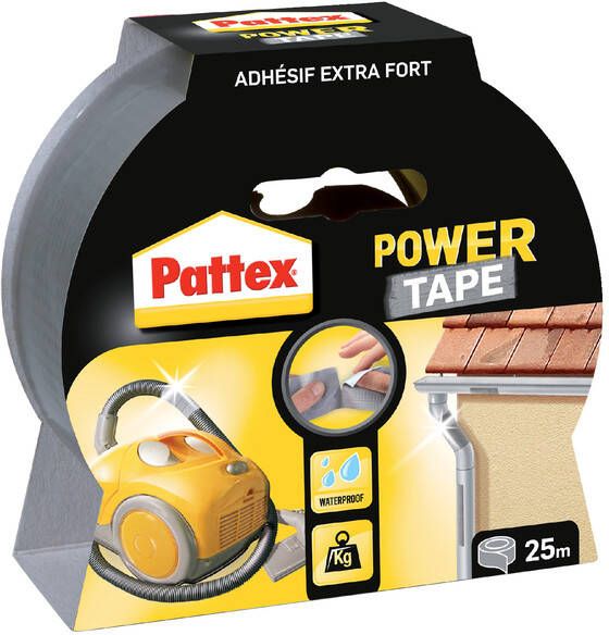 Pattex plakband Power Tape lengte: 25 m grijs