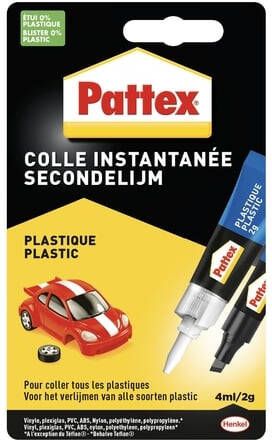 Pattex Secondelijm all plastic tube 2 gram op blister